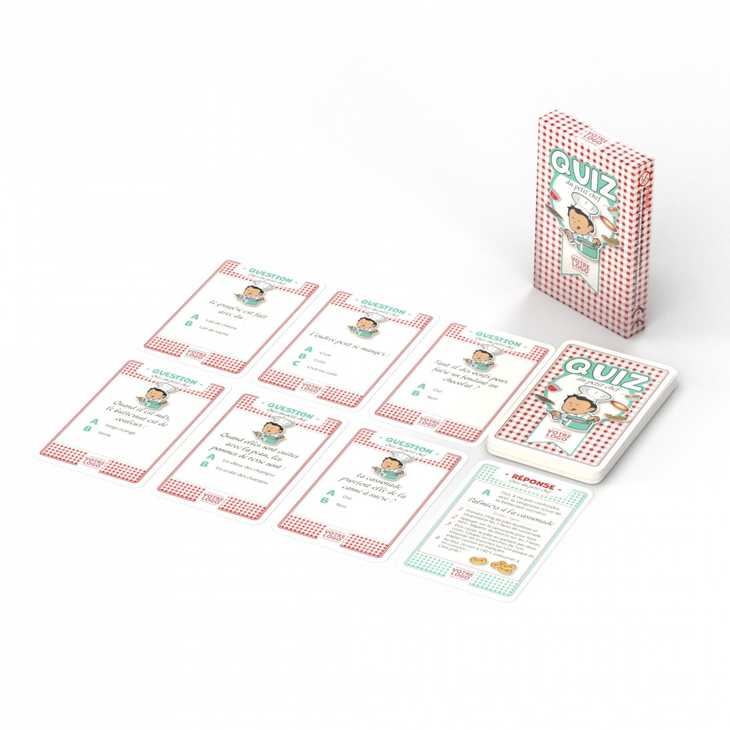 Jeu "Quiz du petit chef" - 44 cartes personnalisables - thème cuisine