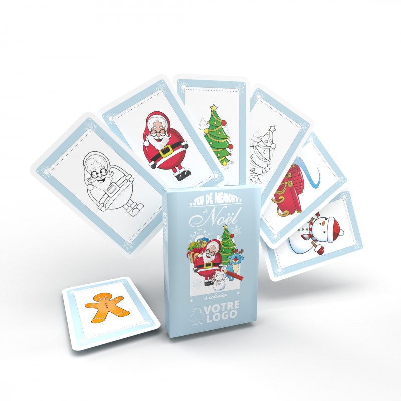 Jeu de mémo & coloriage "de Noël" - 33 cartes personnalisables